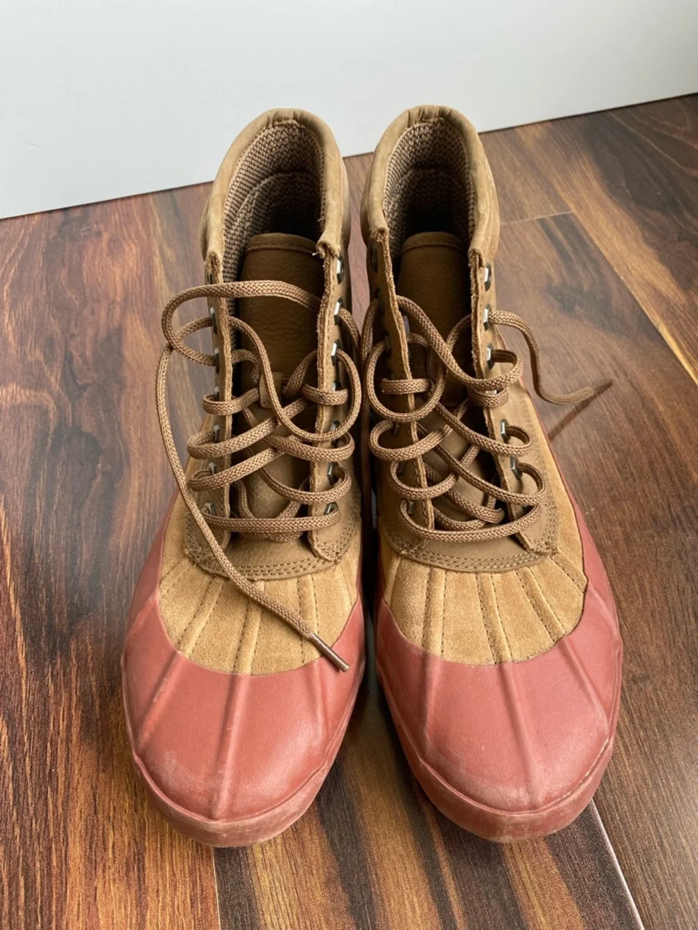 L.L. Bean Bar Harbor Duck Boots Womens 10 Brown Suede Cranberry Rubber Primaloft